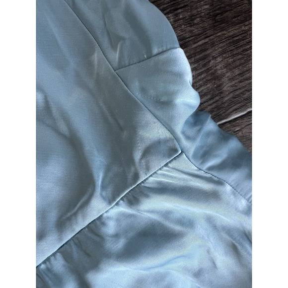 Abercrombie and Fitch One Shoulder Satin Knotted Midi Dress Small TALL Blue - Picture 11 of 11